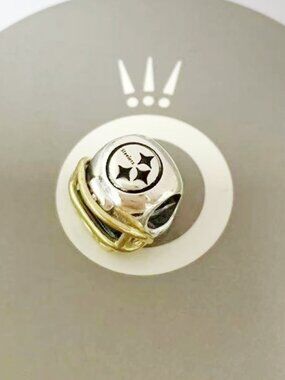 Pandora NFL Pittsburgh Steelers Football Helmet Charm Pendant
